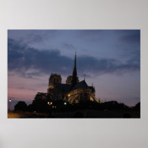 Notre Dame en la lona de la oscuridad Posters