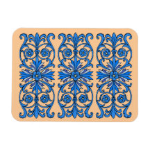 Nouveau del arte del vintage en sombras del azul iman flexible