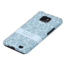 Nouveau del arte en turquesa con el monograma de e galaxy SII carcasa