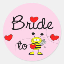 Novia a ser/ABEJA FELIZ del CORAZÓN Pegatina Redonda