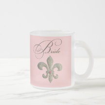 Novia Bling de NOLA de la flor de lis Tazas