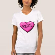 Novia (corazón negro rosado) camiseta