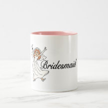 Novia de la dama de honor tazas de café