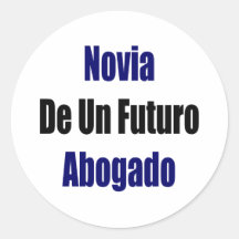Novia De la Un Futuro Abogado Pegatina Redonda