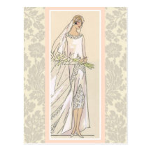 Novia del art déco postales