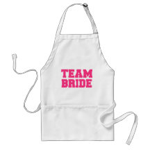 Novia del equipo delantales