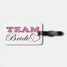 Novia del equipo - palidezca - rosa etiquetas bolsas