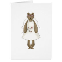Novia del oso de peluche tarjetón