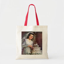Novia del recién casado del vintage que corta su p bolsas