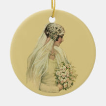 Novia del Victorian del vintage en retrato nupcial Adorno De Reyes