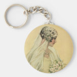 Novia del Victorian del vintage en retrato nupcial Llavero Personalizado
