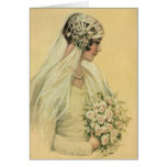 Novia del Victorian del vintage en retrato nupcial Tarjeta