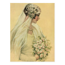 Novia del Victorian del vintage en retrato nupcial Tarjetas Postales