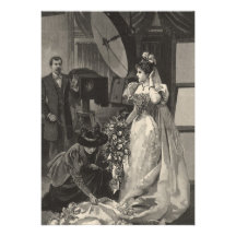 Novia del Victorian del vintage, retrato nupcial Invitacion Personal
