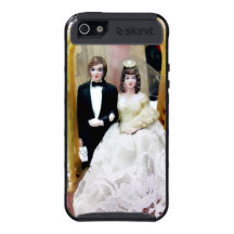 Novia del vintage y primero de la torta del novio iPhone 5 fundas