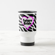 Novia futura (rayas de la cebra del corazón) tazas de café