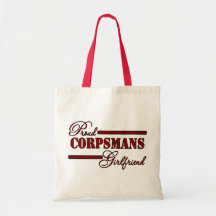 Novia orgullosa de Corpsmans (negro rojo de N) Bolsa Lienzo