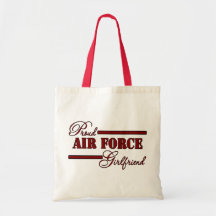 Novia orgullosa de la fuerza aérea (negro rojo de  bolsas de mano