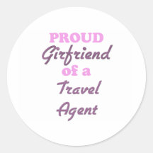 Novia orgullosa de un agente de viajes etiquetas redondas
