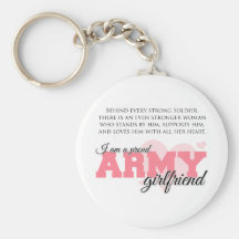 Novia orgullosa del ejército llavero personalizado