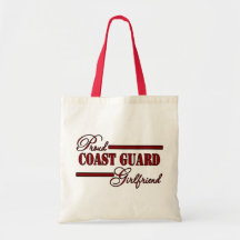 Novia orgullosa del guardacostas (negro rojo de N) Bolsas Lienzo