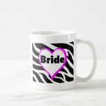 Novia (rayas de la cebra del corazón) taza