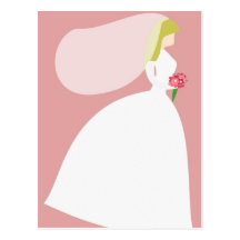 Novia rosada tarjetas postales