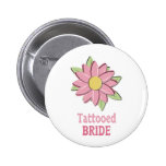 Novia tatuada flor rosada pins