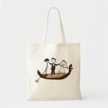 Novia y novio de Venecia Bolsas Lienzo