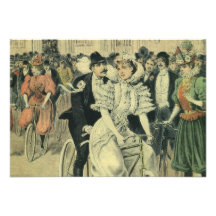Novia y novio del Victorian del vintage en una bic Anuncio