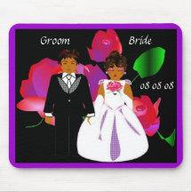 "Novia y novio" Mousepad subió lavanda Tapete De Raton