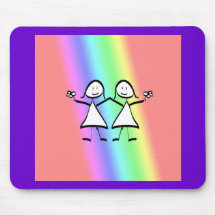 Novias de la lesbiana del orgullo del arco iris alfombrillas de raton