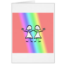 Novias de la lesbiana del orgullo del arco iris tarjeton