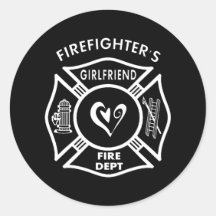 Novias de los bomberos pegatina redonda