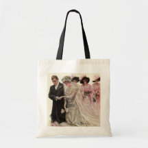 Novio de la novia del vintage, ceremonia de boda d bolsa