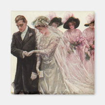 Novio de la novia del vintage, ceremonia de boda d imanes  