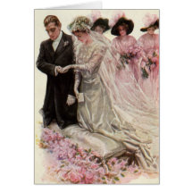 Novio de la novia del vintage, ceremonia de boda d felicitaciones