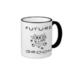 Novio futuro del smoking taza de café