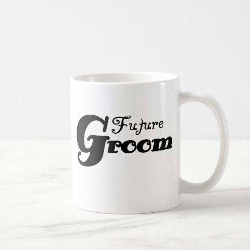 Novio futuro del texto negro tazas
