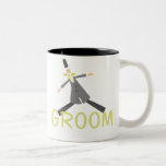 Novio retro en smoking taza