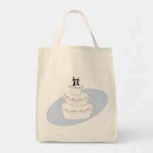 Novios del pastel de bodas dos bolsa