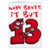 now beats it but thirteen - jetzt schlägts aber 13 grußkarte