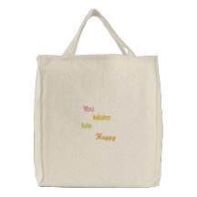 NSN usted me hace feliz Bolsa De Mano Bordada