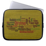 Nube de la palabra del navidad del oro funda portátil