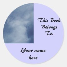 Nube del ángel, placa de libro etiqueta