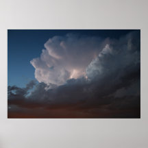 Nube grande de Thunderhead con el rayo Posters