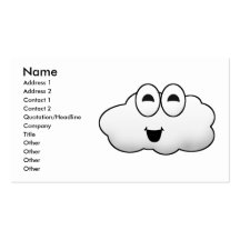Nube linda del dibujo animado tarjetas de visita