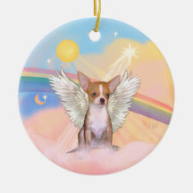 Nubes - chihuahua (roja clara) ornamento para arbol de navidad