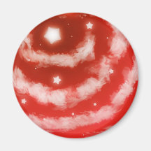 Nubes de estrella rojas imán para frigorífico