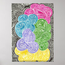 Nubes del caramelo de algodón posters